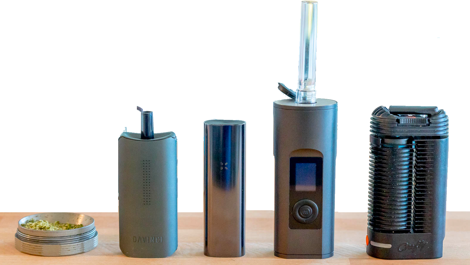 Vapourizer Image with Solo 2 Arizer, Pax, Crafty and Da Vinchi in one image